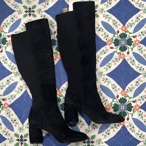 Nine West Women’s Black Suede Heel Boots Size 10M